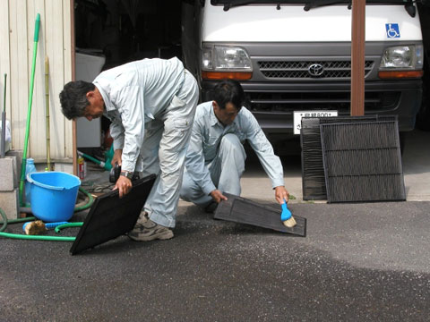 エアコンフィルター清掃